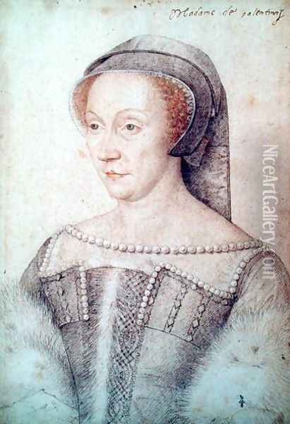 Diane de Poitiers (1499-1566) Duchess of Valentinois Oil Painting - (studio of) Clouet