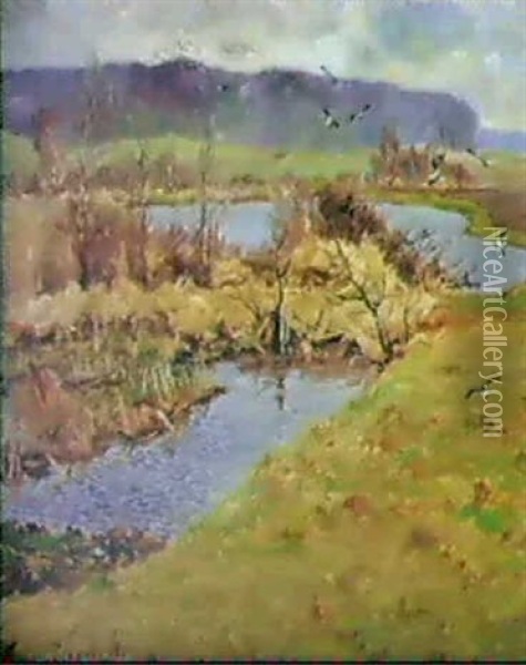Landskab Oil Painting - William Gislander