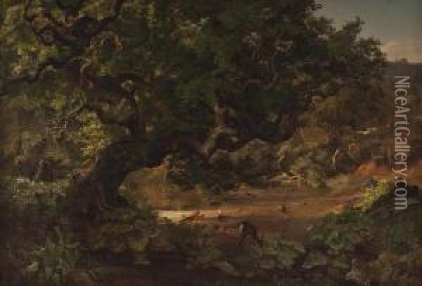 Dusseldorf Auenwald Oil Painting - August Von Wille