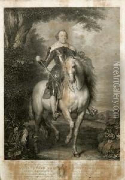 Ritratto Equestre Di Francesco De Moncada Oil Painting - Raphael Morghen