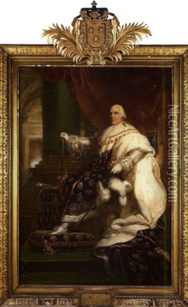 Portrait En Habit Du Sacre Du Roi Louis Xviii Oil Painting - Francois Pascal Simon Gerard