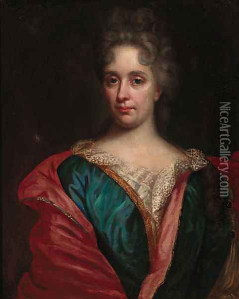Portrait of Marie de Rudder, nee de Ryckewaert Oil Painting - Nicolas de Largilliere
