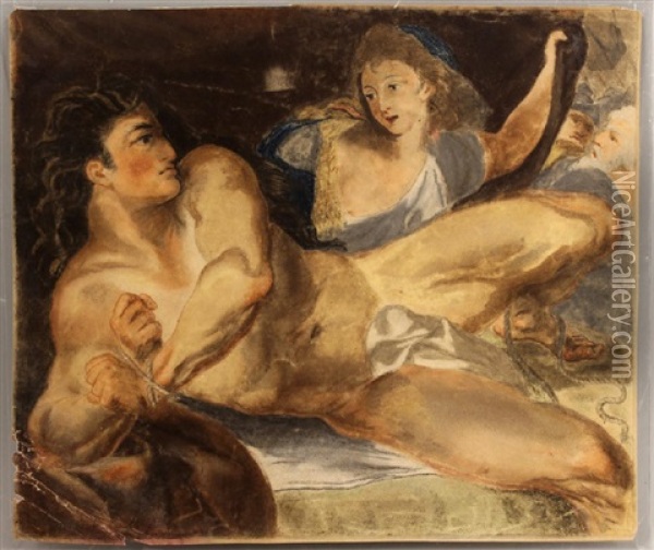 Samson And Delilah Oil Painting - Benjamin West