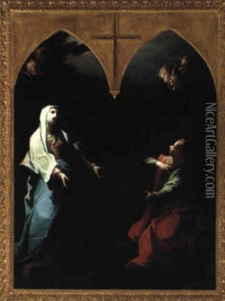 The Virgin And St. John The Evangelist Oil Painting - Giovanni Camillo Sagrestani