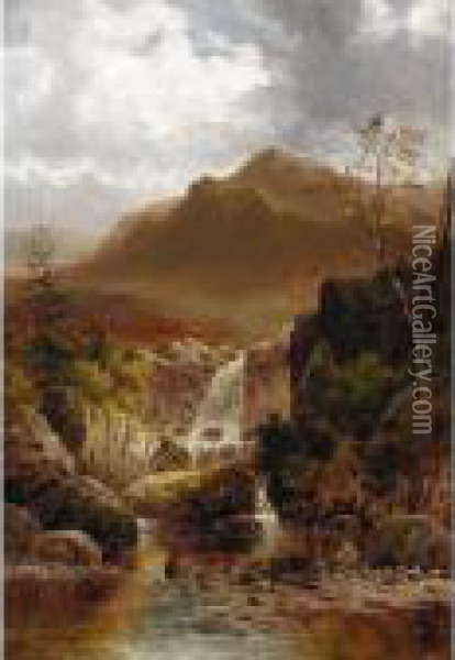 Mountain Stream, North Wales Oil Painting - William Henry Mander