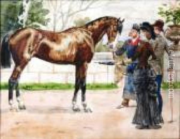La Presentation Du Cheval Oil Painting - Jules Antoine Voirin