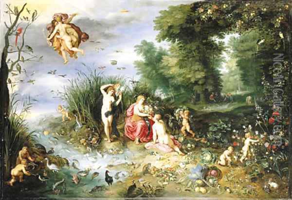 An Allegory of the Four Elements Oil Painting - Jan Brueghel the Younger