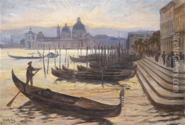 Partie Aus Venedig Oil Painting - Imre Gergely