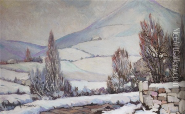 Snowy Landscape Oil Painting - Alexandre Altmann
