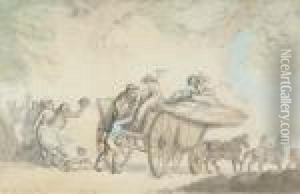Harvesters Merrymaking Oil Painting - Thomas Rowlandson