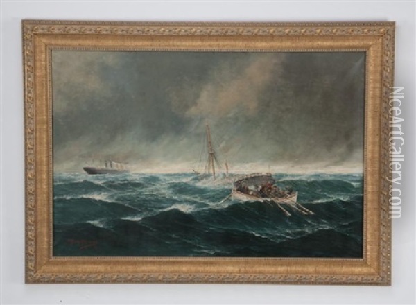 Rescue At Sea Oil Painting - John Henry Mohrmann