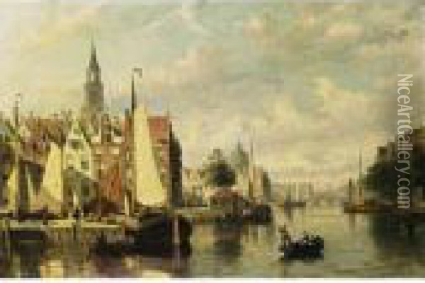Townview Amsterdam Oil Painting - Johannes Frederik Hulk, Snr.