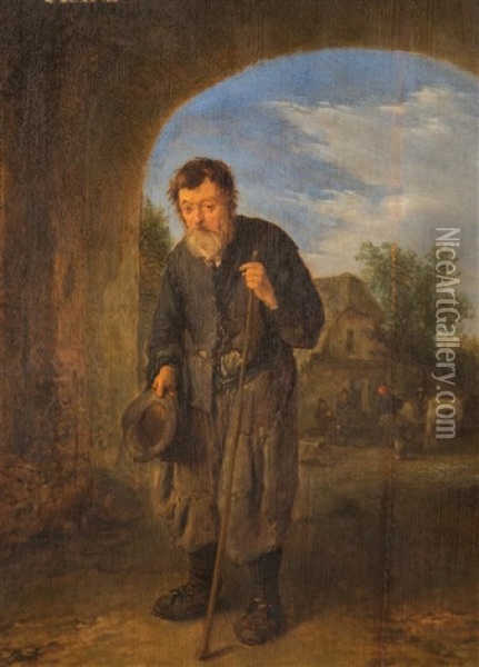 A Mendicant Oil Painting - Adriaen Jansz van Ostade