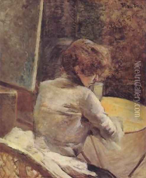 In The Studio Oil Painting - Henri De Toulouse-Lautrec