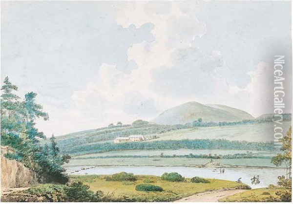 The Minto Hills From Teviot Valley, Scotland; Rubers Law From The Wells, Scotland Oil Painting - George Bulteel Fisher