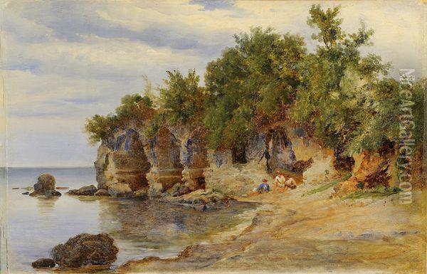 Grottes Romaines : Baia, Camerelle Oil Painting - Andre Giroux