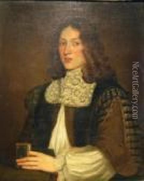 Portrait Of A Gentleman Said To Be Sir Anthony Dewar Oil Painting - Adriaen Hanneman