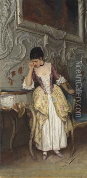 A Moment Of Sadness Oil Painting - Eugen von Blaas