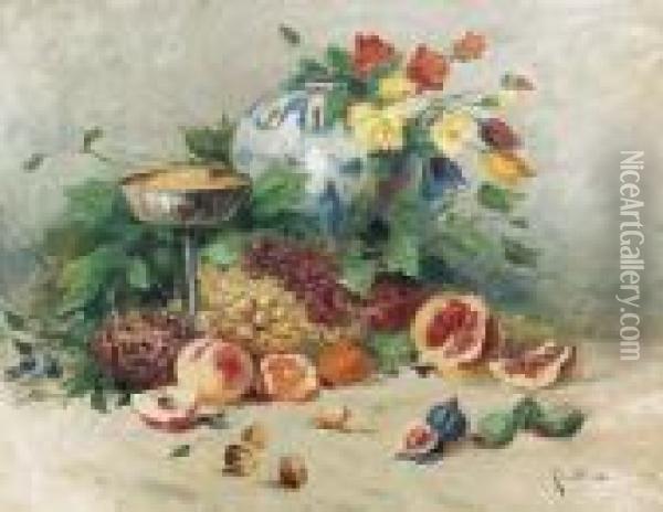 Natura Morta Di Frutta Oil Painting - Oscar Ricciardi