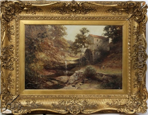 Landscape With Mill Oil Painting - Edward Henry Holder
