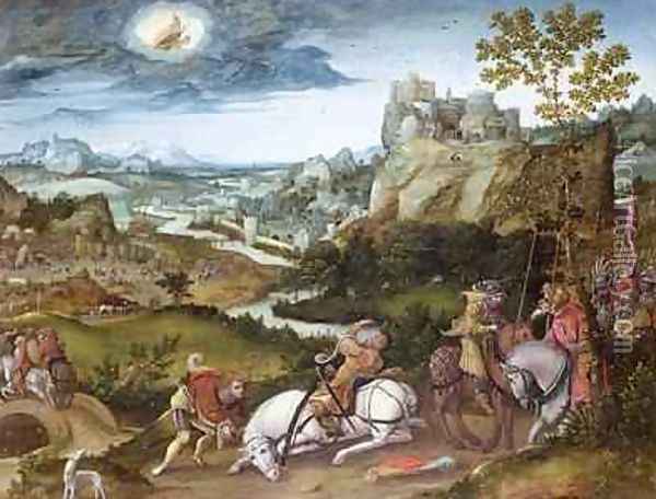 The Conversion of St Paul Oil Painting - Jan Mostaert