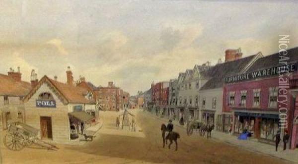Beccles High Street Oil Painting - William Frederick Austin