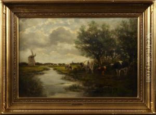 Willem : Betande Kor Oil Painting - Willem van der Vliet