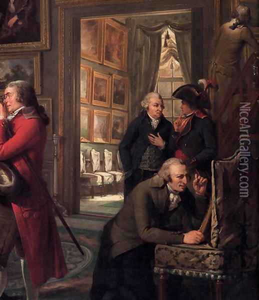 The Art Gallery of Jan Gildemeester 1794-95 detail Oil Painting - Adriaan de Lelie