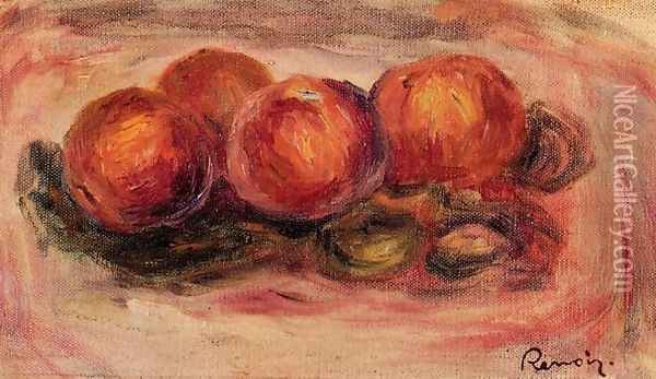 Peaches And Almonds Oil Painting - Pierre Auguste Renoir