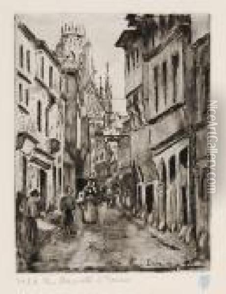 Rue Damiette Arouen Oil Painting - Camille Pissarro