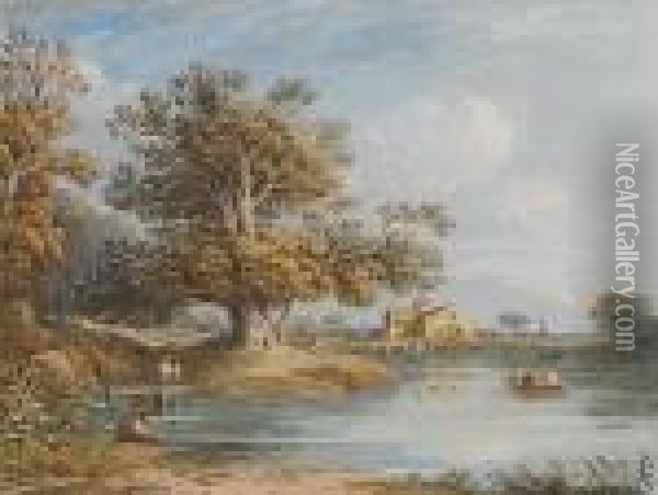 The Old Oak, Windsor Oil Painting - John Varley