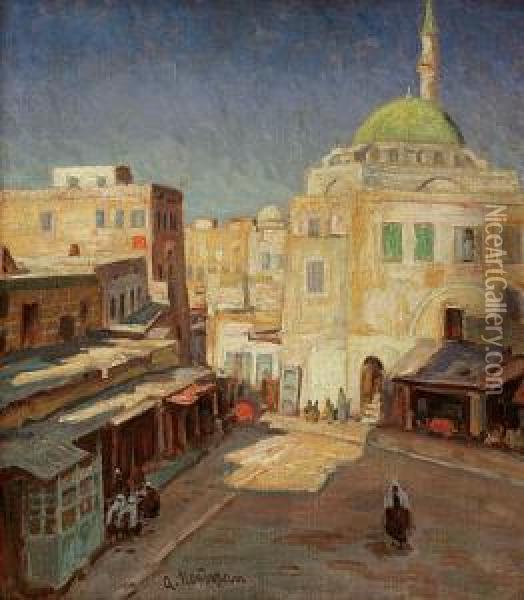 W Arabskim Miescie Oil Painting - Abraham Neumann