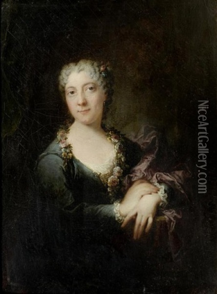 Portrait Einer Dame Oil Painting - Robert Levrac-Tournieres