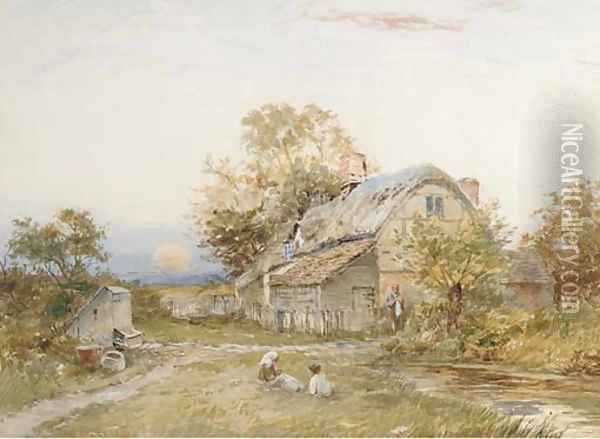 The old homestead Oil Painting - David Bates