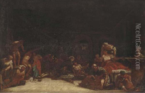 Christ Healing The Sick Oil Painting - Domenico Gargiulo