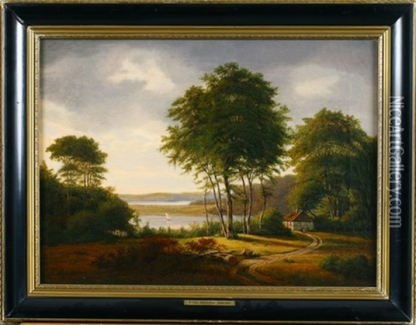 Landschaft In Jutland Oil Painting - Frederik Christian Jacobsen Kiaerskou
