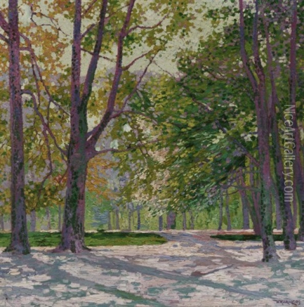 Impressionistische Waldlandschaft Oil Painting - Willhelm Kukuk