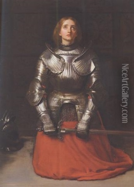 Joan Of Arc Oil Painting - John Everett Millais