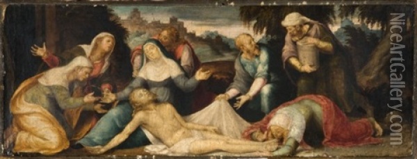 Deploration Sur Le Christ Mort Oil Painting - Lorenzo Lotto