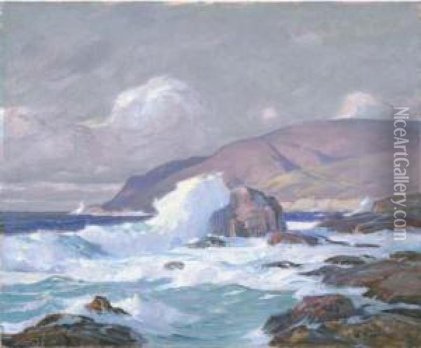 Headlands - Carmel Highlands, California Oil Painting - William Frederick Ritschel