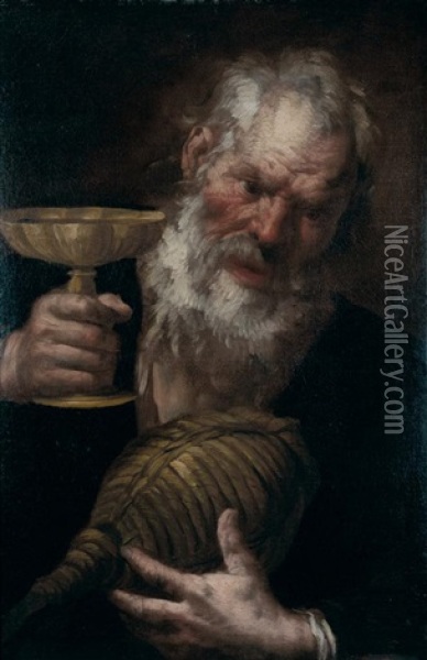 L'ivresse De Noe Oil Painting - Giovanni Battista Langetti