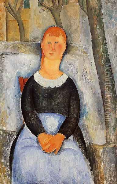 The Beautiful Grocer Oil Painting - Amedeo Modigliani