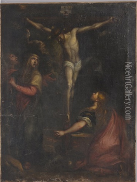 Adorazione Di Gesu In Croce Oil Painting - Gesualdo Gatti