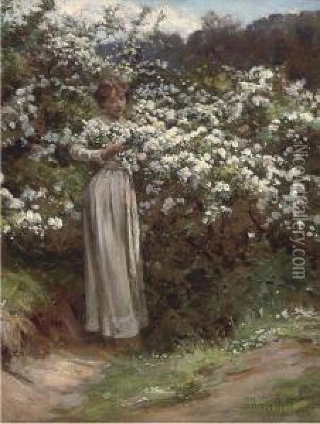 When The Thorn Is White With Blossom Oil Painting - Robert Payton Reid