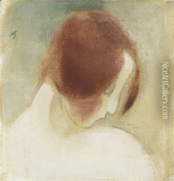 The Red-haired Girl Ii Oil Painting - Helene Sofia Schjerfbeck