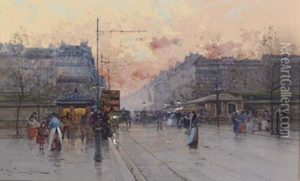 Porte De Chatillon Oil Painting - Eugene Galien-Laloue