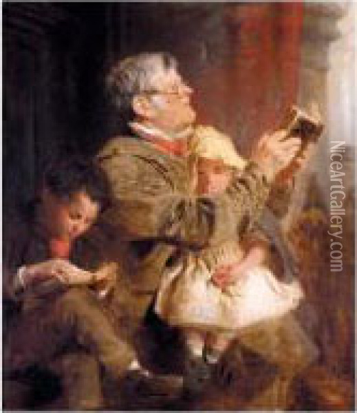 Finding The Text Oil Painting - John Morgan