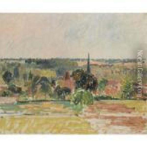 Vue D'eragny Oil Painting - Camille Pissarro