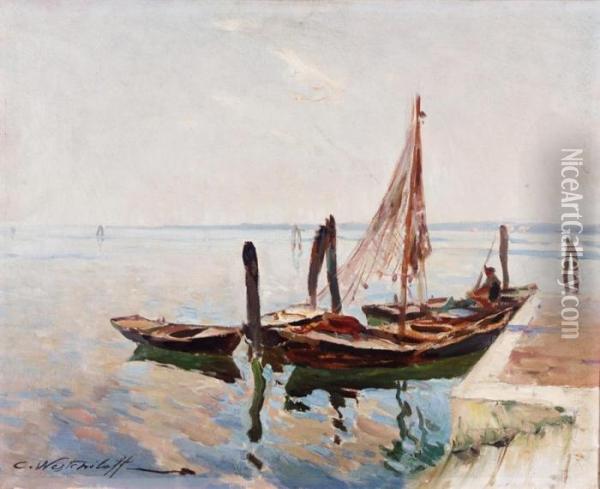 Boat Oil Painting - Constantin Alexandr. Westchiloff