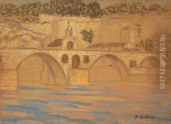 Pont St Benezet Oil Painting - Alfred Lesbros